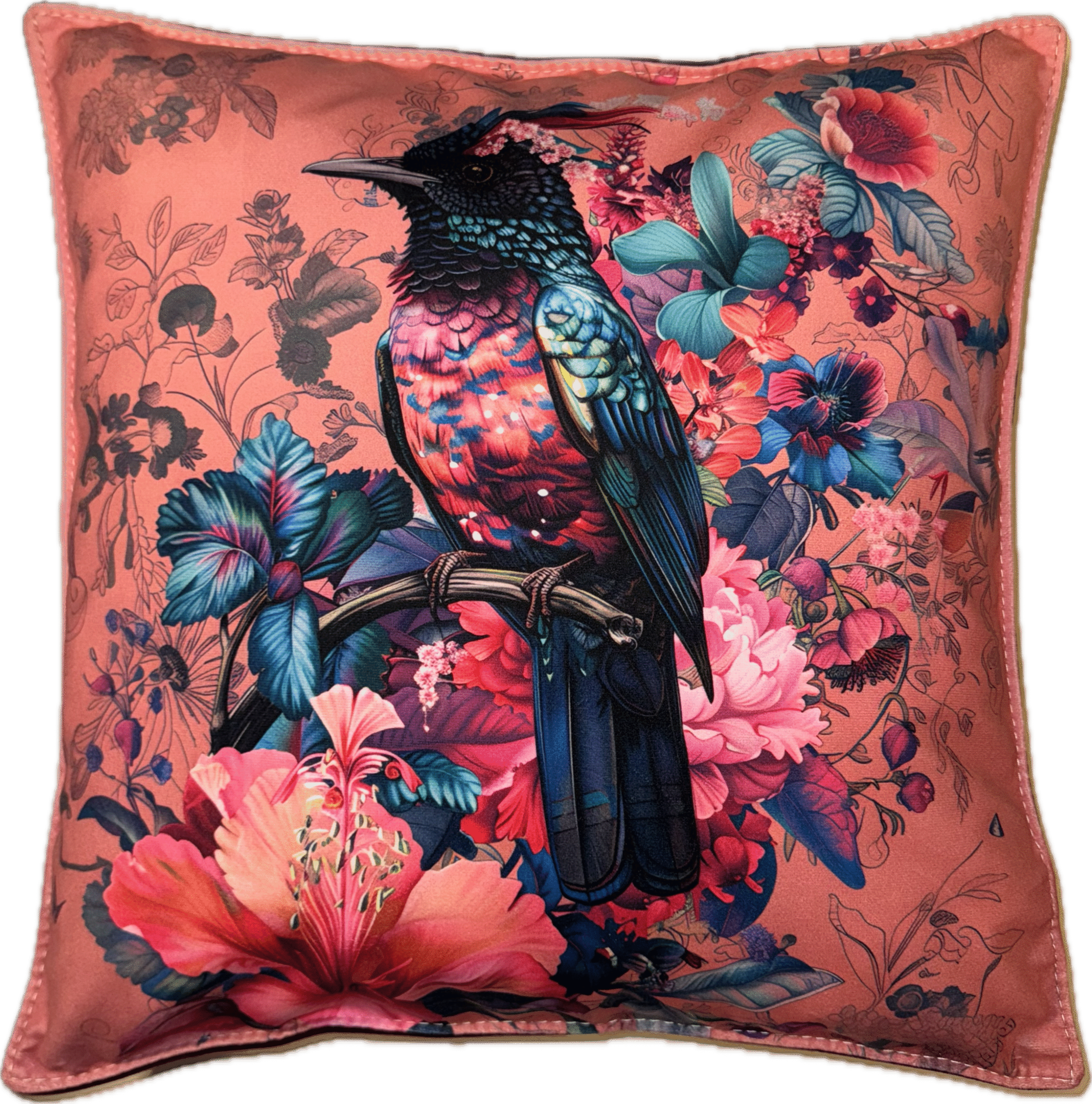 Główne zdjęcie produktu Poszewka welurowa Rajski Ptak #01