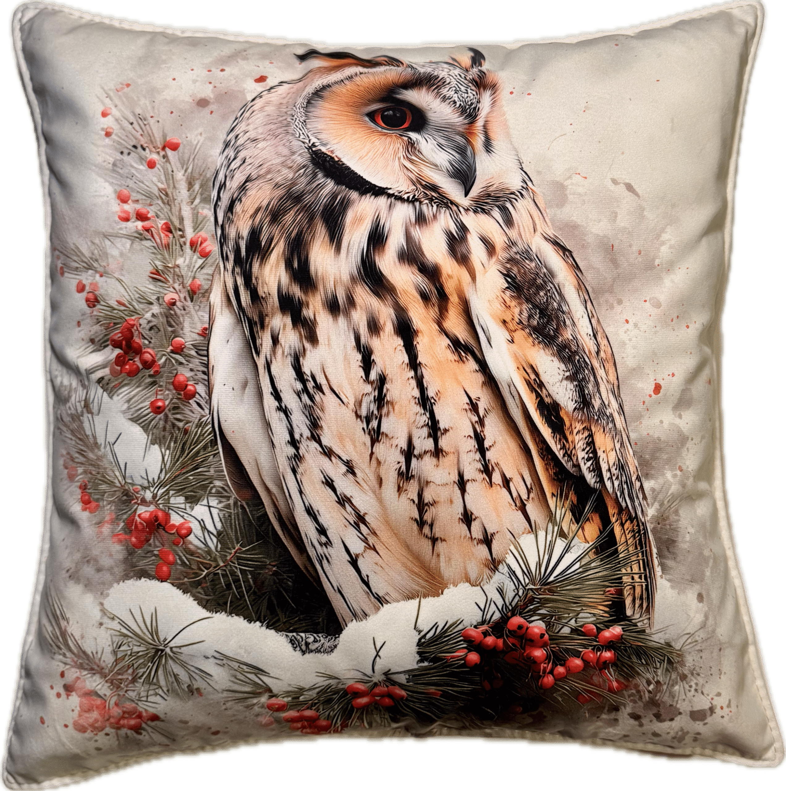 Główne zdjęcie produktu Poszewka welurowa Zimowa Sowa #01