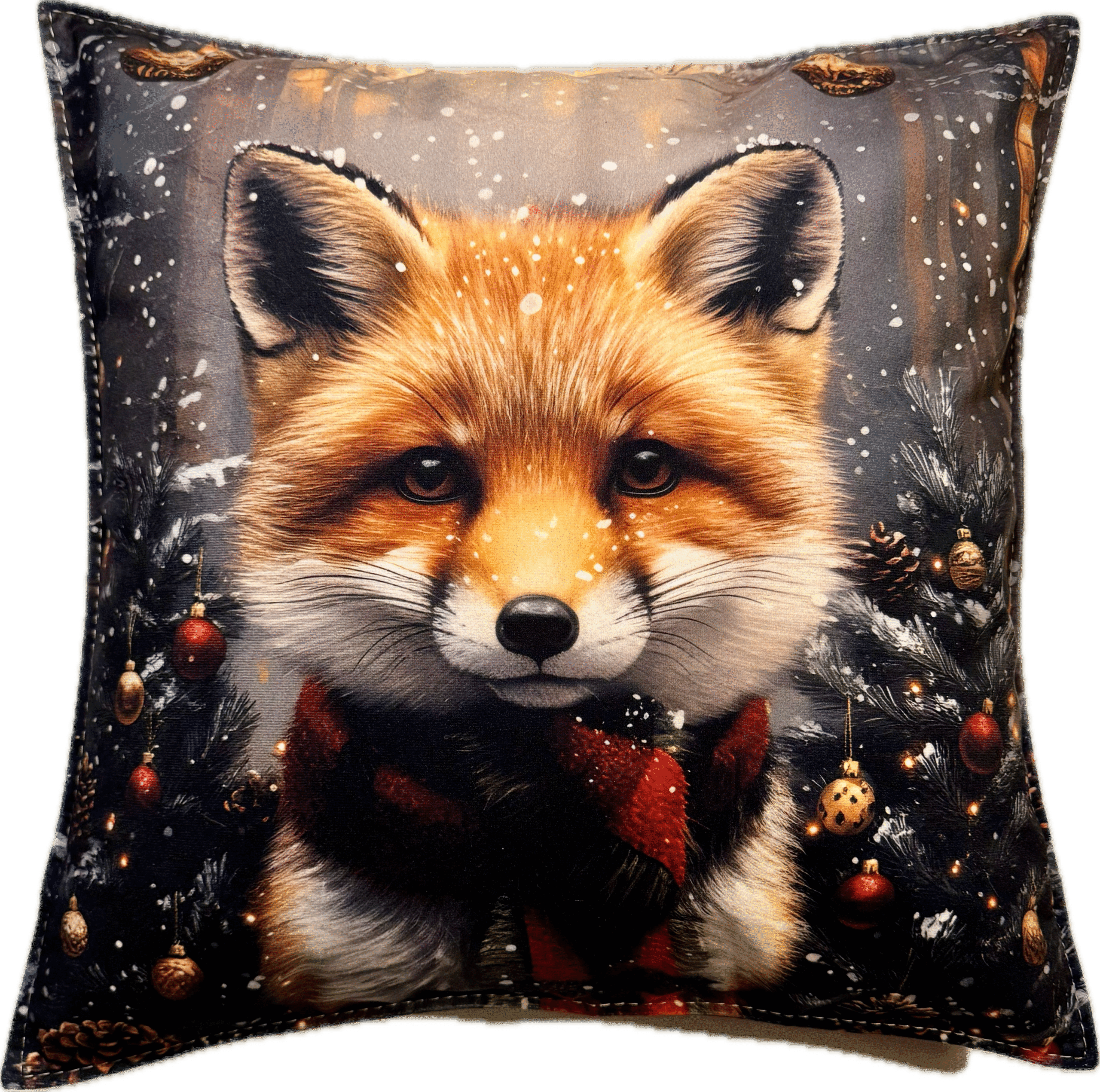 Główne zdjęcie produktu Poszewka welurowa Zimowy Lisek #01