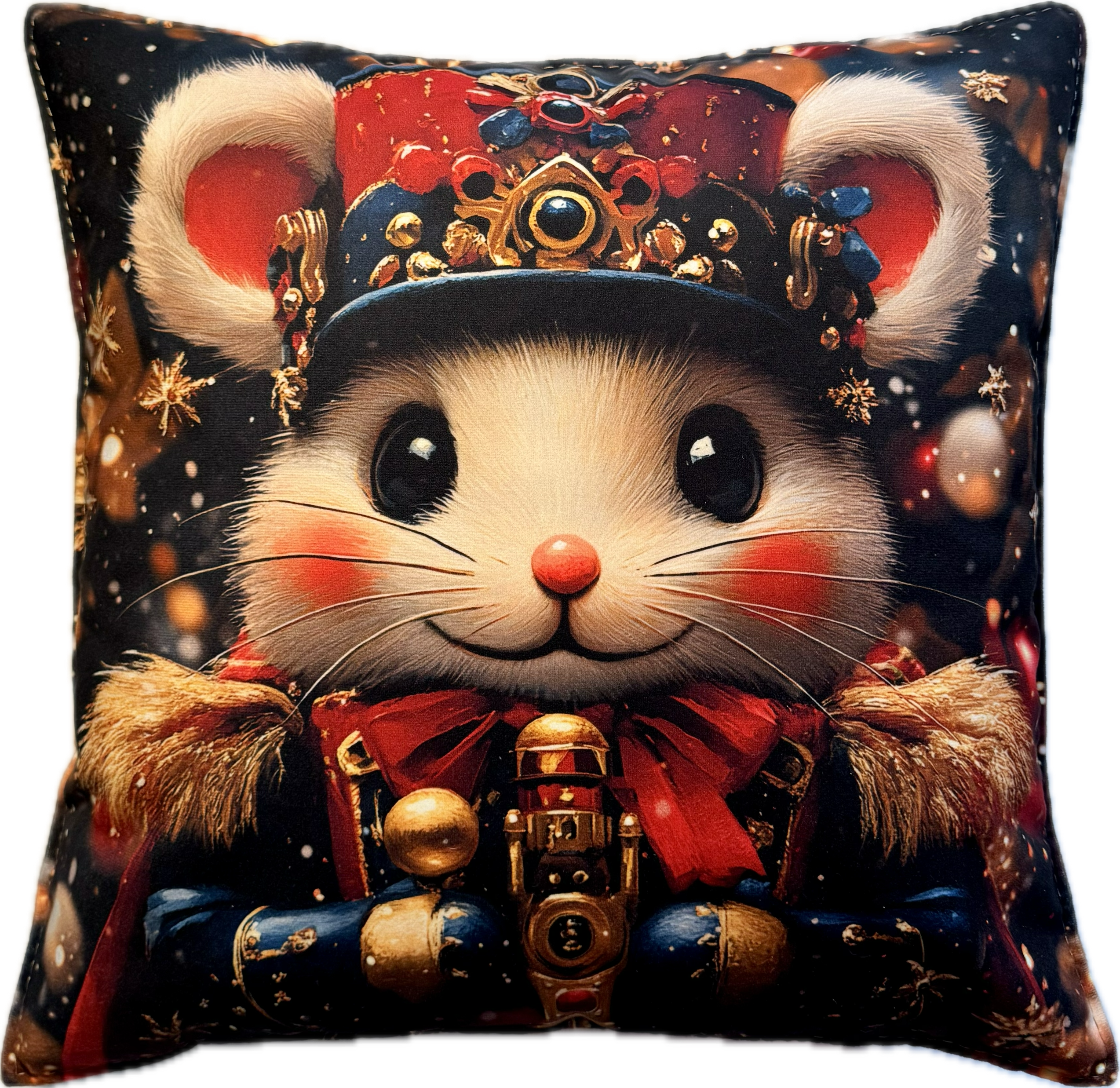 Główne zdjęcie produktu Poszewka welurowa Świąteczna Myszka #01